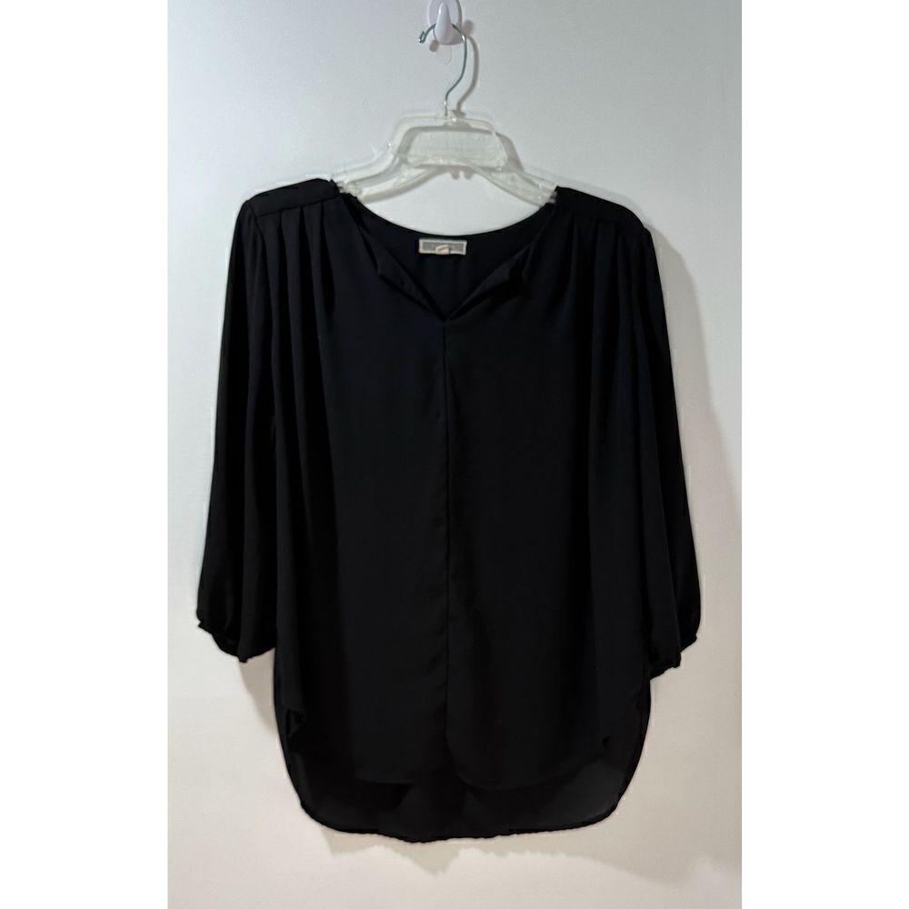 Pleione women’s black 3/4 sleeve blouse size Medium. #35-0884